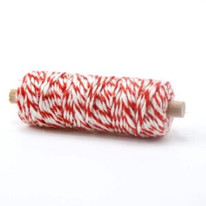 Hanfknackergarn 3-fach unpoliert rot-weiß