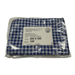 Vakuumbeutel, blau/weiß kariert/transparent glatt 90µm 200x300
